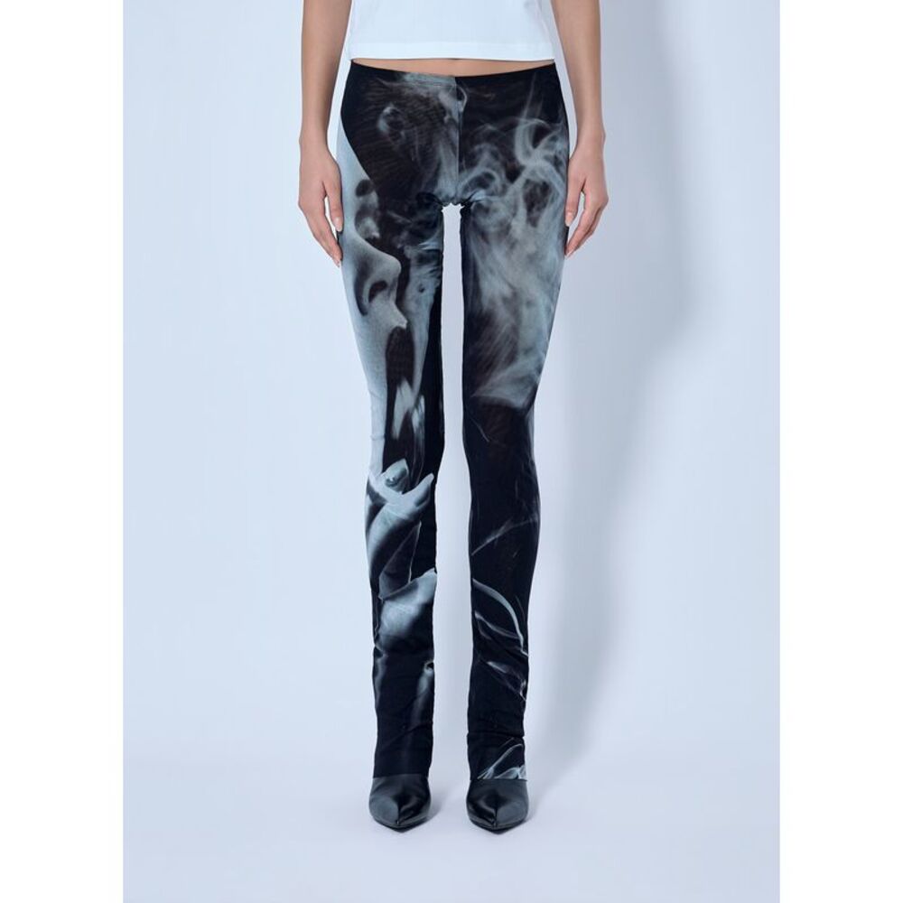 Jean Paul Gaultier Women Mesh Printed Smoking Women Flare Pants